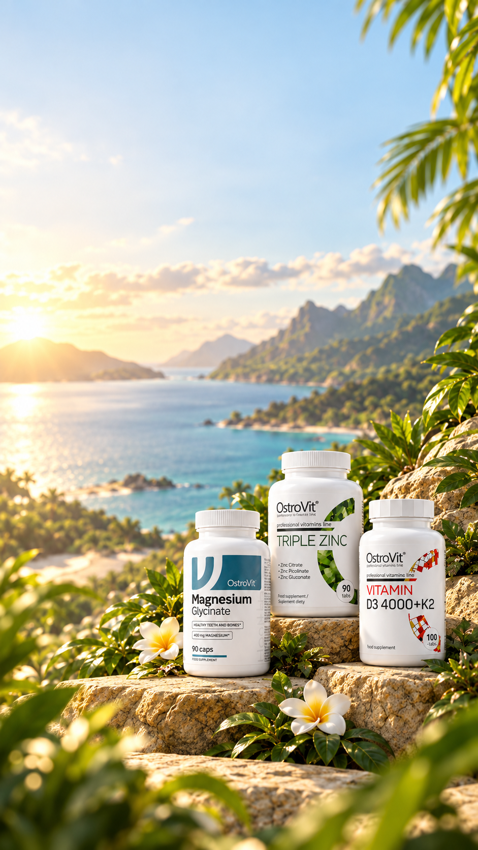 Magnesium Glycinate, Triple Zinc, and Vitamin D3 with K2 in a tropical island setting