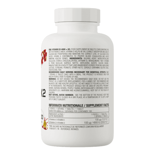 OstroVit Vitamin D3 4000 + K2 (100 tabs)
